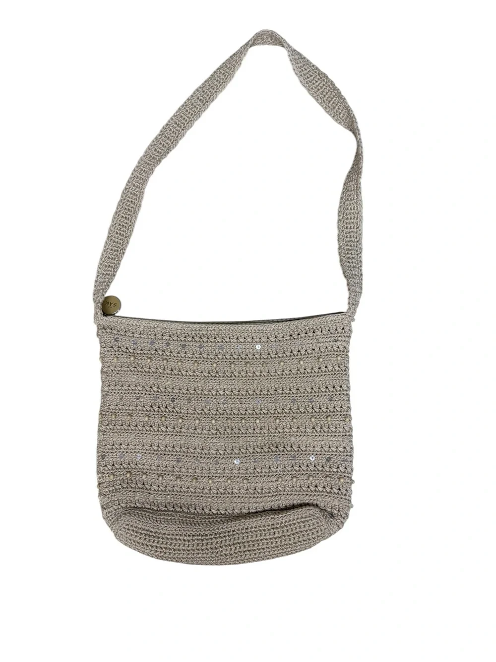 Vintage The Sak Hand-Crocheted Crossbody Hobo Bag
